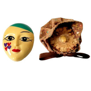 Refrigerator Magnets Vintage Lot of 2 Face Mask Corn Cob Face Bonnet